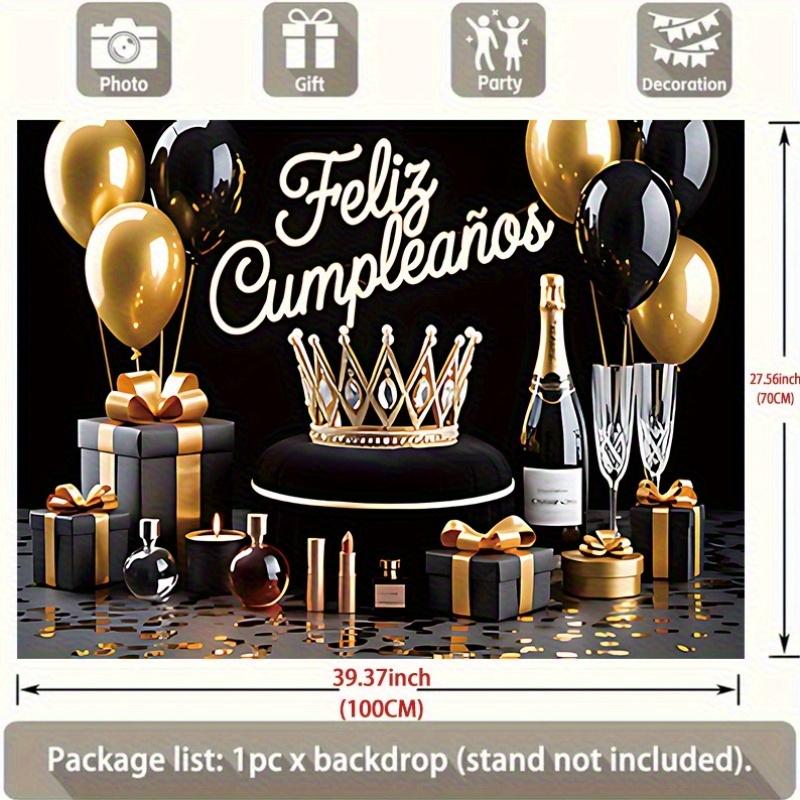 2D Flat 1 Piece Luxury Birthday Party Backdrop Banner for Living Room, Bedroom, Office - All Season Home and Party Decoration