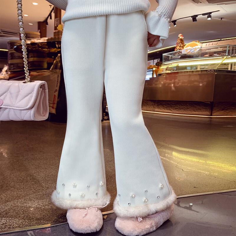 Girls' Plush Lined Chenille Flare Pants