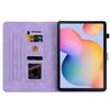For Samsung Galaxy Tab S6 Lite (2020)/(2022)/(2024) Case Lily Flower Imprint Card Holder Leather Tablet Cover