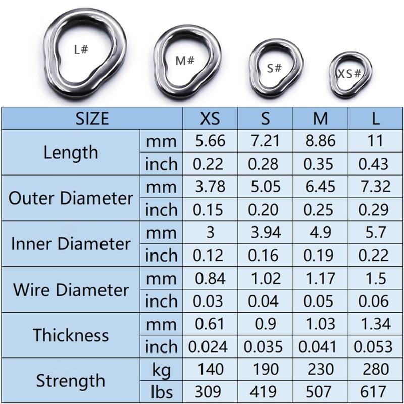 25Pcs Pear Shape Solid Fishing Rings High Strength Rustproof Fishing Split Link Fish Lures Connectors Easy To Use