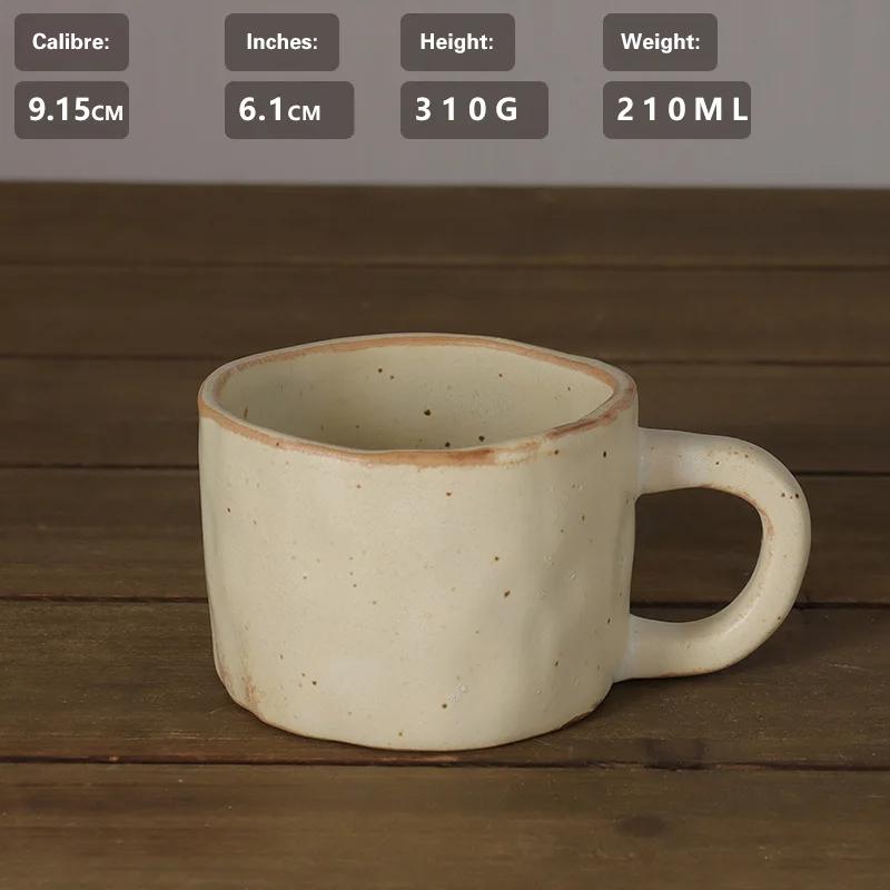 New Design Stoneware Handmade Japanese Retro Retro Coffee Mug for Afternoon Tea Ceramic Mug Set with Spoon