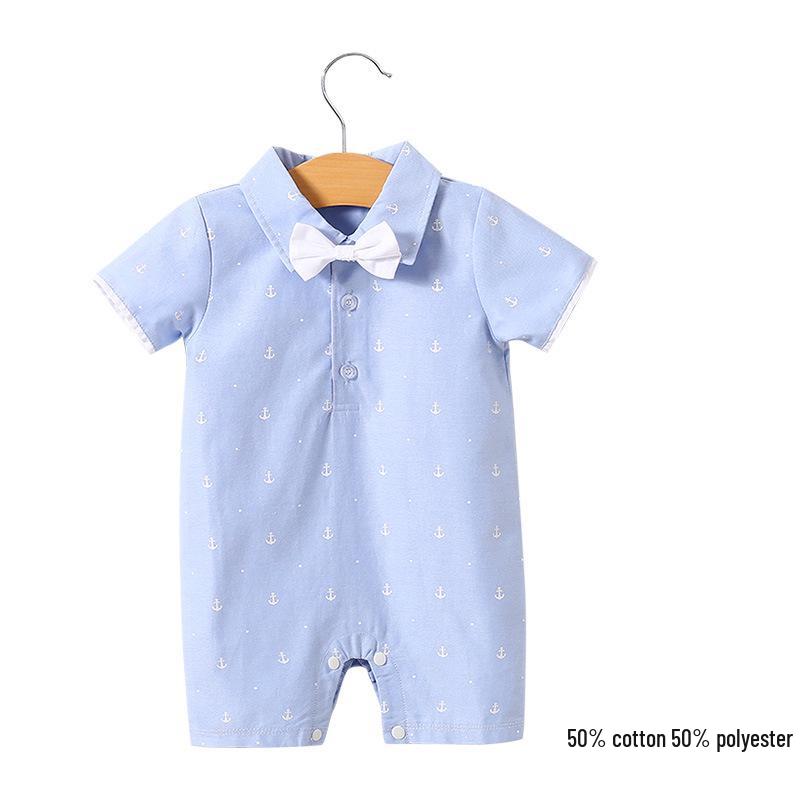 Heren Korte Mouw Zomer Romper voor Pasgeboren en Baby Jongens (0-1 Jaar) - Babykleding