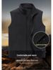 Men's Autumn & Winter Double-Sided Fleece Vest - Stand-Up Collar, Thickened, Warm, Sporty & Casual Style.
