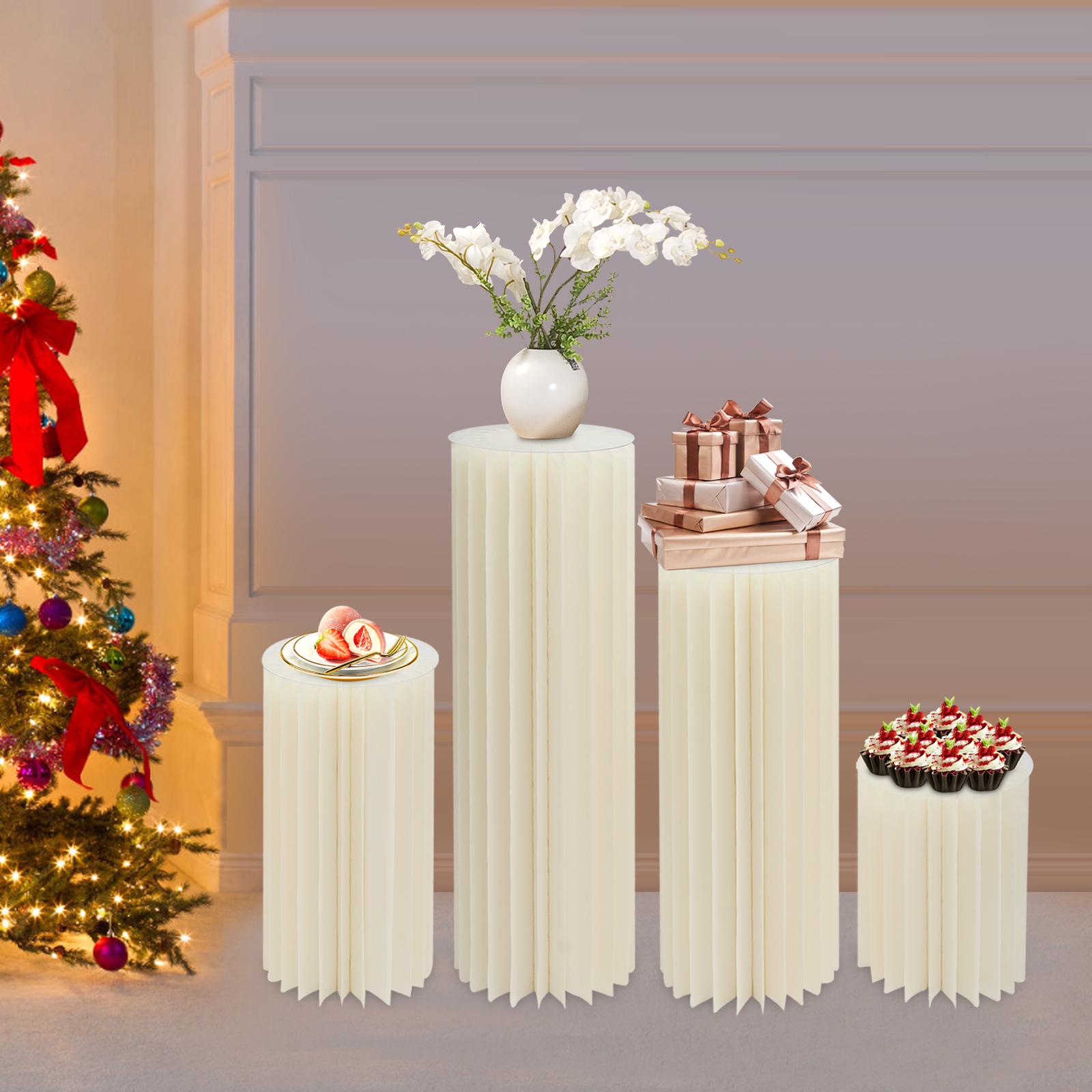 

3 шт. Складная картонная центральная композиция, Стенд-цветочница в форме цилиндра, Колонны-дисплеи для свадебной вечеринки, Садового декора