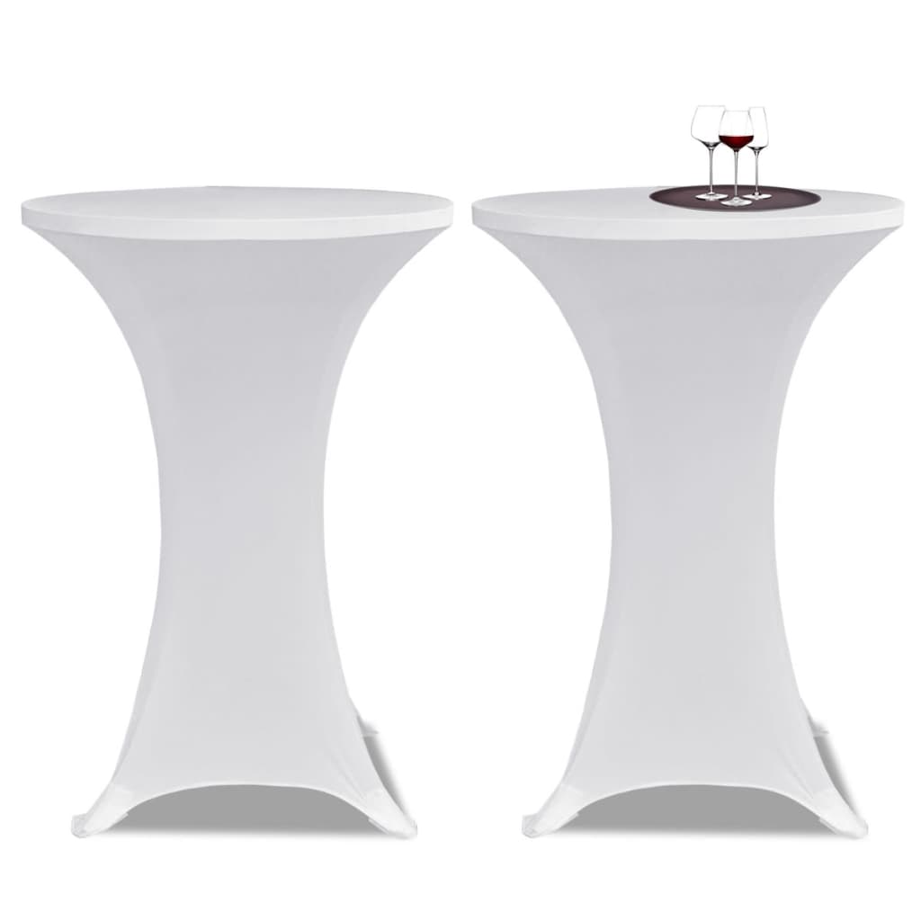 Vidaxl Tischdecke für Bartisch Ø 80 cm, Weiß, Flexibel, 2 Stück