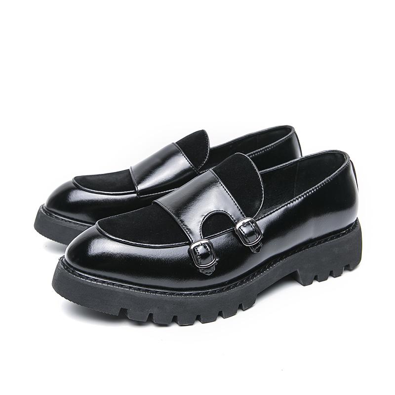 Loafers Men Leather Shoes Thick-soled British Style Black Formal Business Shoes Fashion Luxury Slip-On Casual Shoes Big Size 46