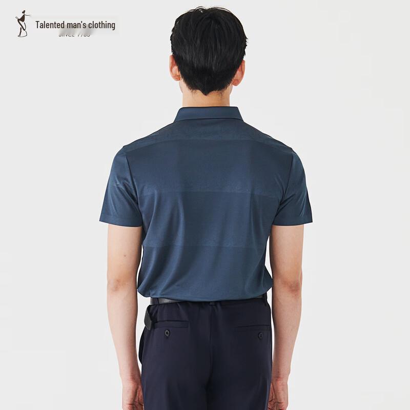 TRIES Men's Blended Lapel Short-Sleeved Polo Shirt