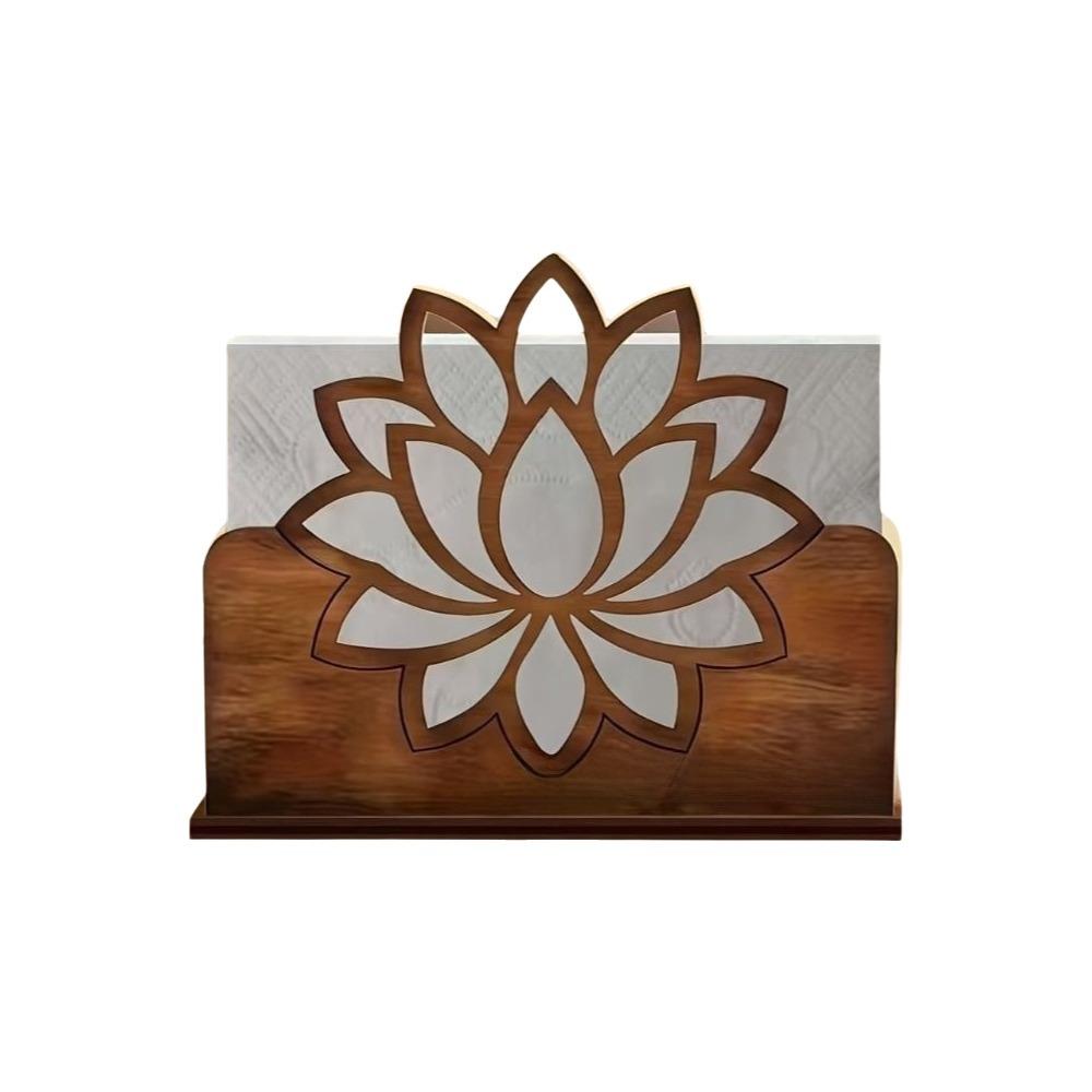 Wooden Paper Towel Holder Decorative Detachable Napkin Holder Space-Saving Practical Tissue Storage Rack Tabletop Display