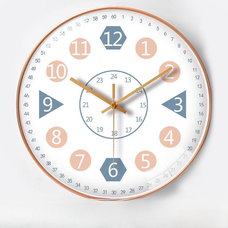 12-inch 30cm Learning Early Education Automatic Timing Radio Clock Home Living Room Bedroom Mute Clock Hanging