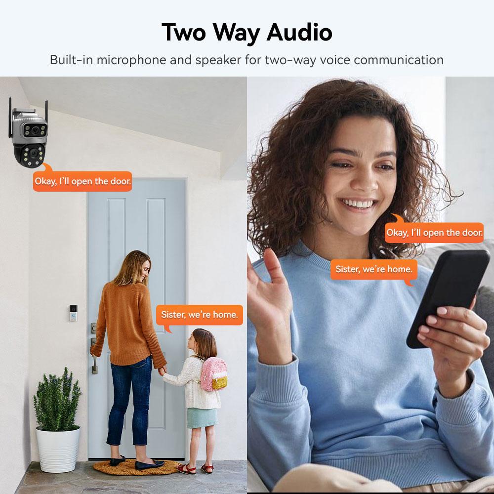 Dual Lens 4G IP Camera 8MP 4K Waterptoof Outdoor Surveillance Monitor Smart Home Night Vision V380 Pro CCTV Security Protection