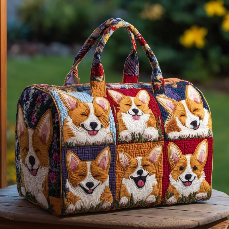 3D Dog Quilted Padded Travel Bag Fashion Print Yoga Tote Women