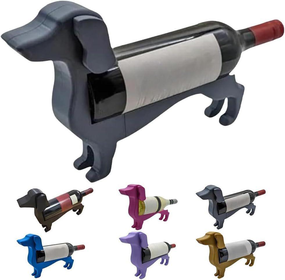 Minimalist Sausage Dog Wine Rack Ornament - Desktop Display, Red Wine Holder