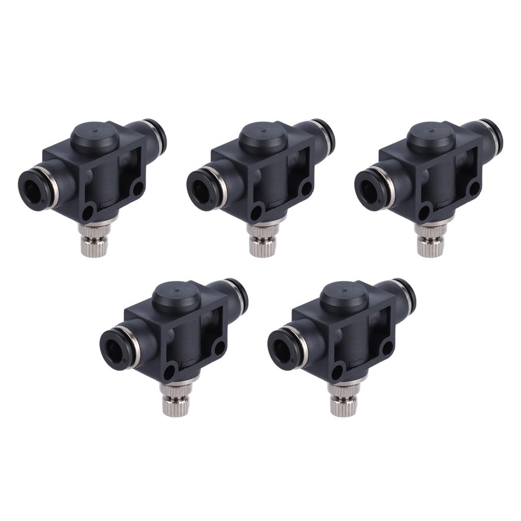 5 Stück Pneumatisches Drosselventil Langlebiges PVC Druckfestigkeit Anschlusszubehör 10mm
