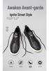 Men's Summer Cowhide Round Toe Breathable Leather Sneakers
