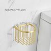 Brushed gold/Black Bathroom Roll Holder Aluminum Wall Mounted Shampoo Rack Toilet Paper Holder Bathroom Storage Basket Shelf