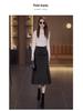 Women's Coffee Wool Mermaid Skirt - Fall/Winter 2025, Irregular Mid-Length, Hip-Hugging Design