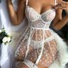European & American Sexy Transparent Mesh Lingerie Set