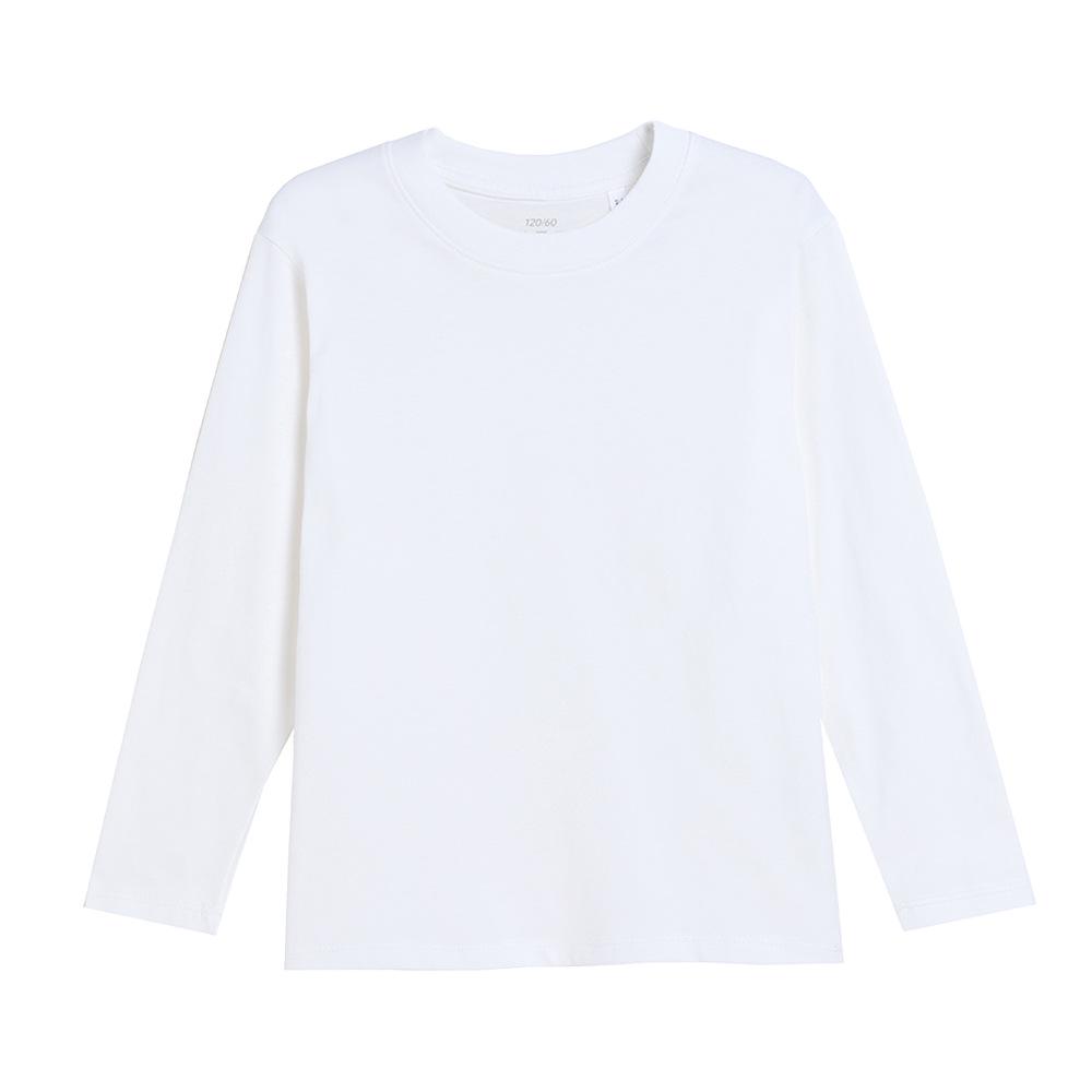 Bawełniany Długi Rękaw dla Dzieci - Okrągły Dekolt T-shirt dla Chłopców lub Dziewczynek na Jesień