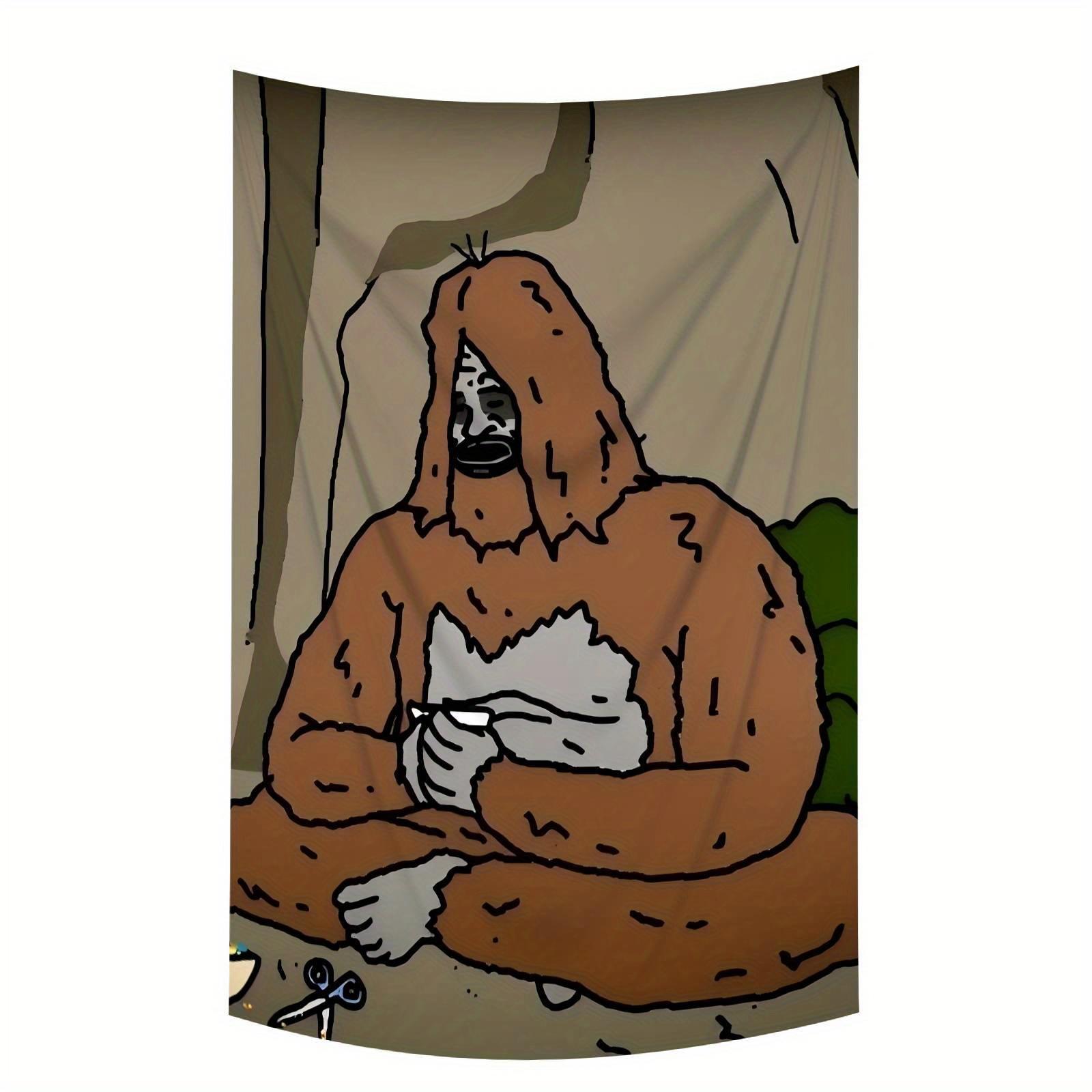 

VIKAMA Bigfoot Tapestry Whimsical Bigfoot Forest Art Perfect for Bedrooms Funny and Mysterious Creature Wall Hanging 74x94cm(29x37in)