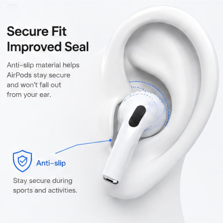 Silicone Anti‑Slip Sports Ear Covers 6 Pairs for AirPods Pro 3, Ear Sleeves with Storage Case & Random‑Color Cleaning Pen
