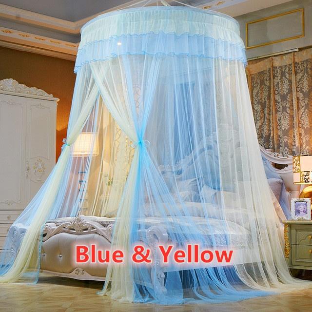 Summer New Luxury Mosquito Net Princess Elegant Bedding Curtains Dome Hanging Bedding Canopy Two-color Anti Insect Tent