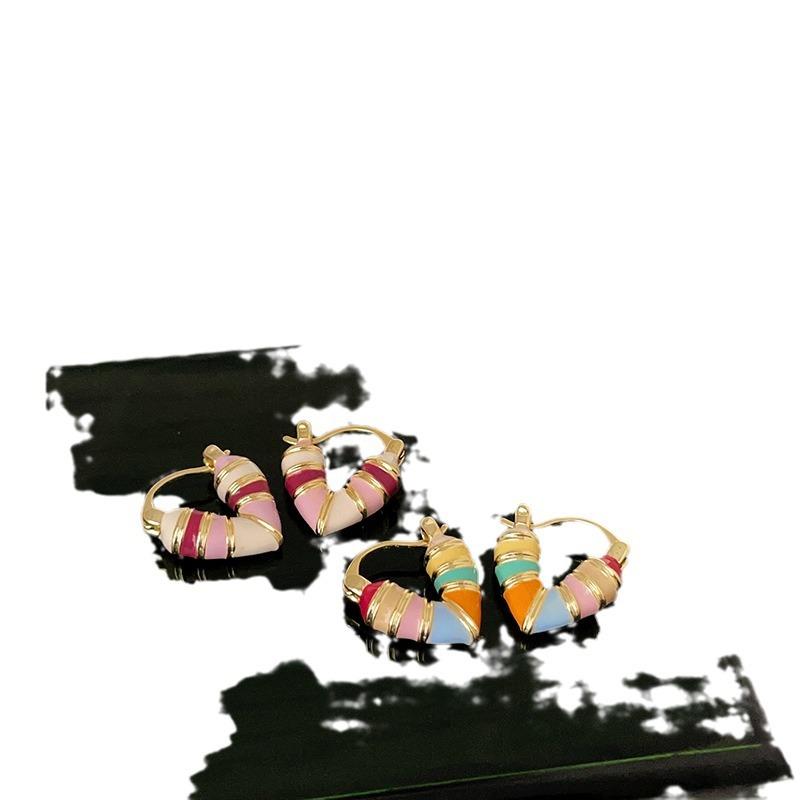 Light Luxury Retro Oil Drip Love Ear Buckle Female Sweet Exquisite Personality Fashion Elegant Temperament Versatile Earrings Earrings