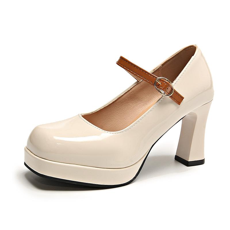 

Designer Platform Women Pumps Fashion Shallow Buckle High Heels 2025 New Spring Autumn Ladies Wedding Party Shoes Plus Size 43 37
