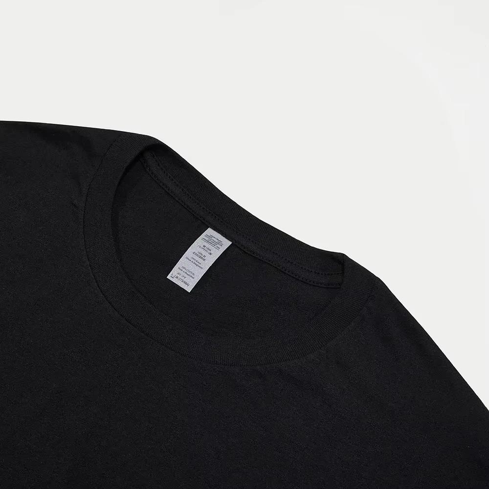 Summer Fashion Heavyweight Retro Men's English Letters 100% Cotton Printed Round Neck High-quality Casual Fitness Street T-shirt