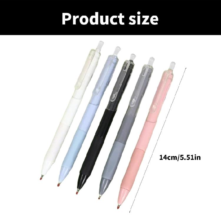 5 Stück Einziehbarer Kugelschreiber mit schwarzer Tinte Ästhetischer Gelstift 0,5 mm Neutraler Stift Druckstift Gel-Tintenstift Schreibwarenstift zum Schreiben