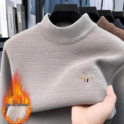 Suéter de Invierno Bordado con Forro Polar para Hombre