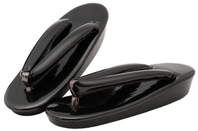 SOUBIEN Damen Zori Sandalen für Volljährigkeitszeremonien und Abschlussfeiern, Oval, Urethangewebe, Geeignet für Regen oder Sonnenschein, Schwarz