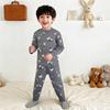 Kids Printed Pajamas Set, Elastic Cotton Boneless Fleece Long Johns, Comfort Autumn Winter Underwear For Boys Girls