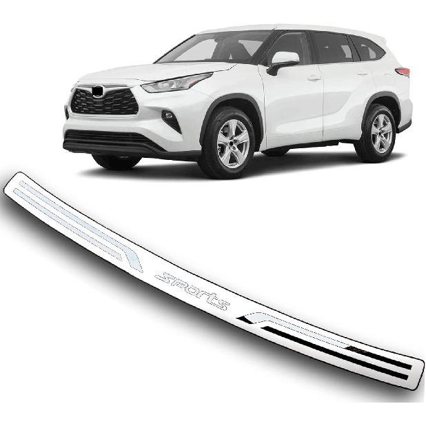 Car Stainless Steel Rear Bumper Protector, for Toyota Highlander 2015-2021 Accessories, Auto Parts Tailgate Back Trunk Door Sill Cover Scuff Plate