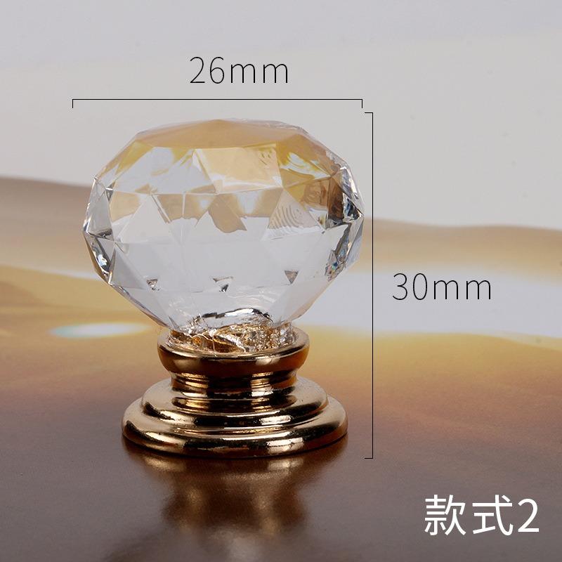 5pcs Crystal Acrylic Round Handles Drawer Handles Furniture Hardware Cabinet Door Handles