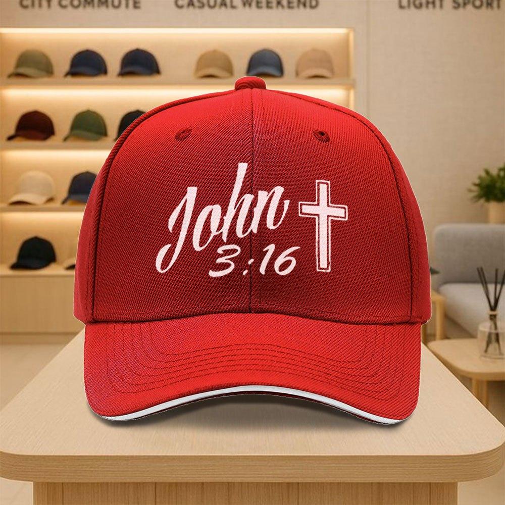 John 316 Cross Baseball Cap Unisex Polyester Casual Snapback Hat Adult Outdoor Sports Cap