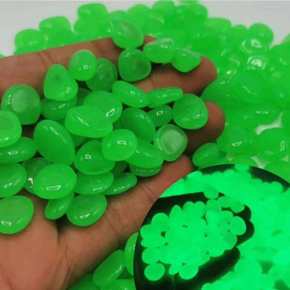 600Pcs Mini Glow In The Dark Pebble Resin 1cm Fish Tank Luminous Stone Glowing Effect DIY Garden Glow Pebbles Terrace