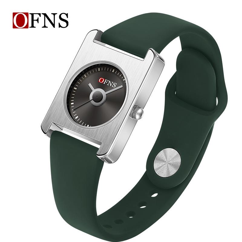 OFNS Women s Exquisite Quartz Watch: Waterproof, Brushed Alloy, Elegant Square Round Design