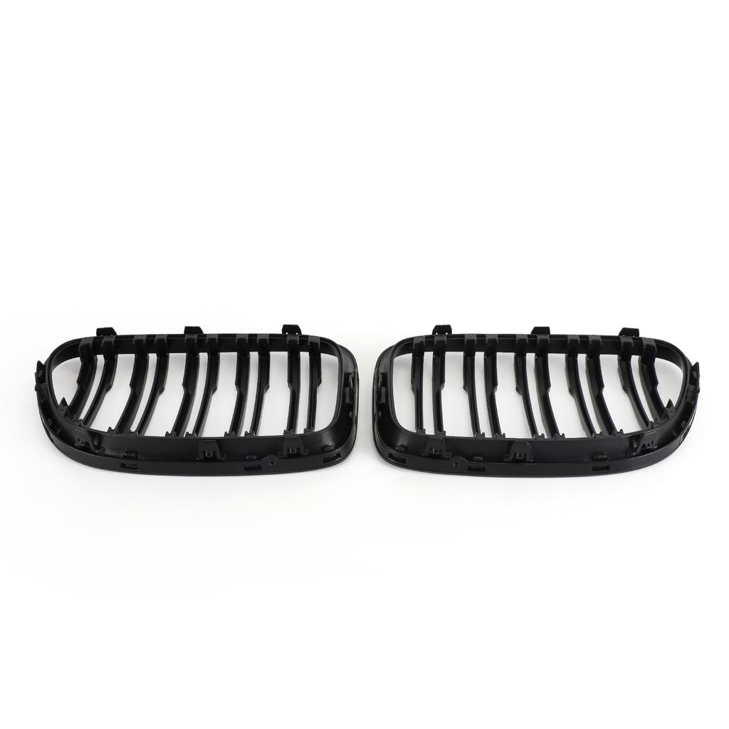Gloss Black Dual Slats Front Hood Kidney Grill Grille Fit BMW X1 E84 2009-14 SUV