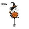 Retro Style Yard Sign Halloween Garden Stake, Metal Witch Pumpkin Rust-Proof Outdoor Stakes Decoration for Lawn Patio Porch Pathway, Gift Gardener