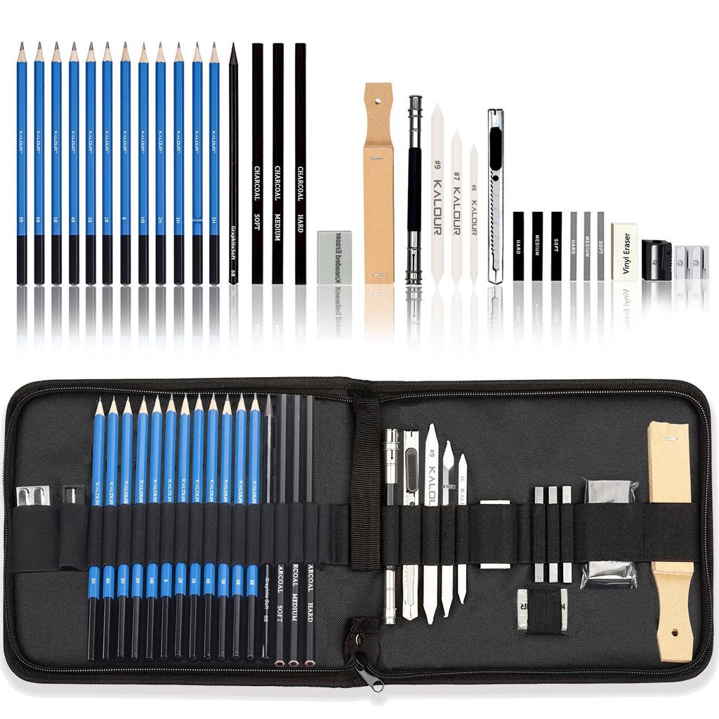 33-Piece Beginner Sketching Pencil Set for Drawing and Art Supplies