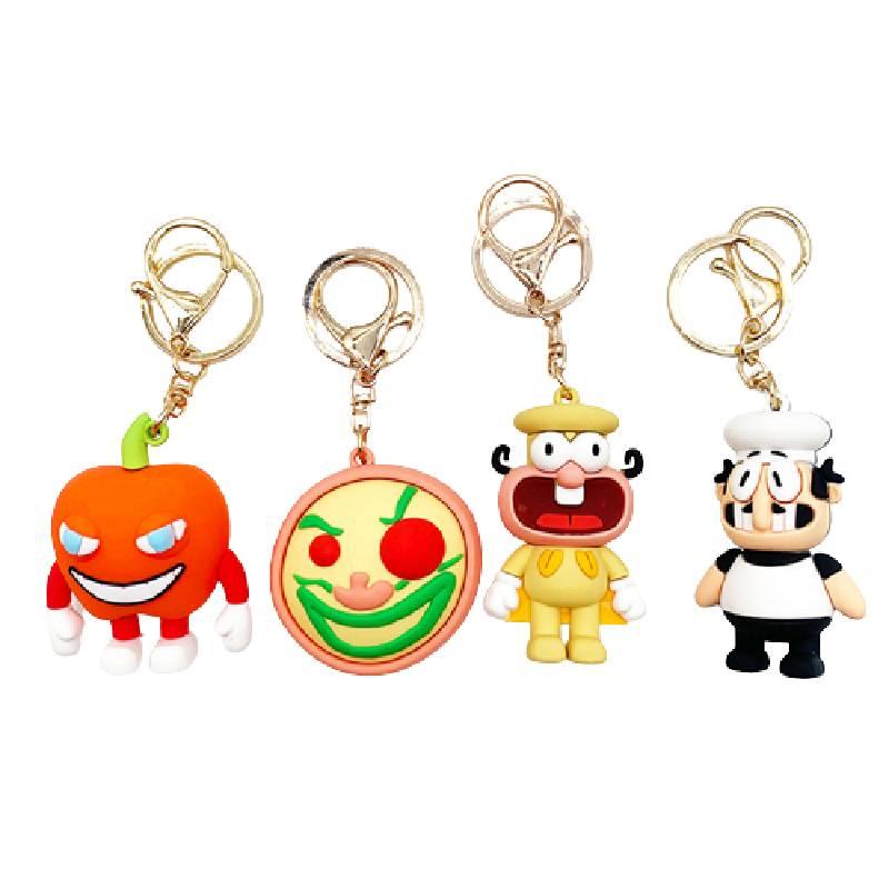 Tower Pizza Keychain Pepper Chef Pendant Cartoon Characters Decoration Accessory
