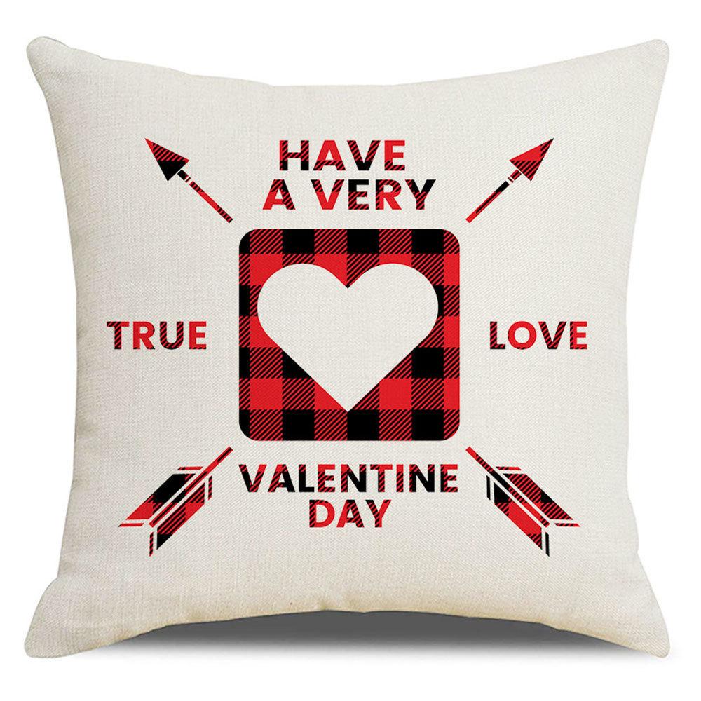 Valentine's Day Pillow Cover New Letter Love Sofa Cushion Cover Short Plush Cushion Pillow