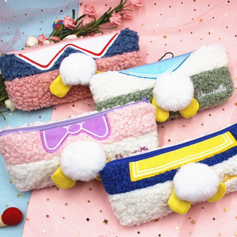 

Простая плюшевая сумка для ручек, милый пенал для ручек, пенал для девочек