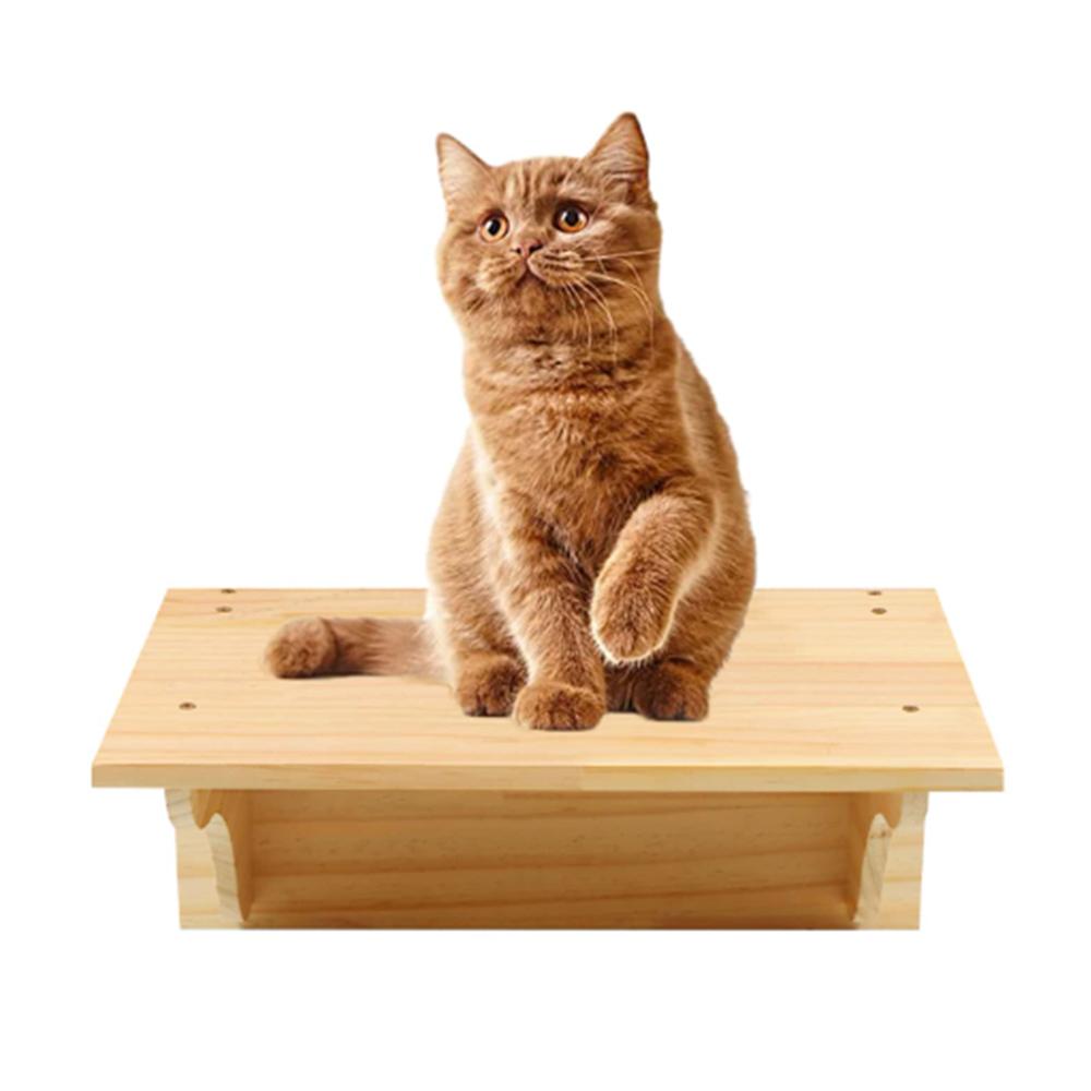 Wall Mounted Wooden Cat Shelves Jumping Furniture Cat Climbing Tree Scratching Post Hammock Stairs Playing Climbing Frame