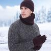 3 pièces/Ensemble Cache-cou Chapeau Gants pour Adultes Couleur Unie Épais Extensible Thermique Coupe-vent Garder au Chaud Lavable Hiver Hommes Femmes Fil de Laine Écharpe Chapeau