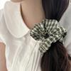 SUMMER CHECKERED HAIR SCRUNCHIES [GREEN]