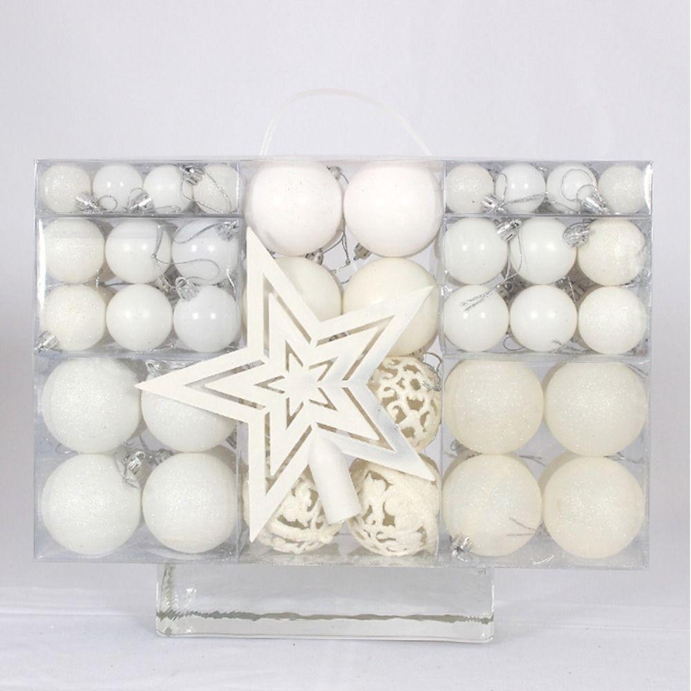 100PCS Fashion Plastic Christmas Ball Set 18 Colors 8cm Christmas Tree Balls Suspensable Xmas Baubles Showcase