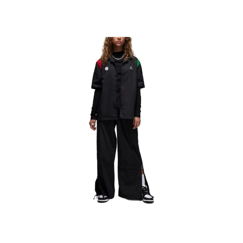 Jordan Quai 54 Letter Number Print Single Button Short Sleeve T-Shirt Women T-Shirts Black FN4224-010