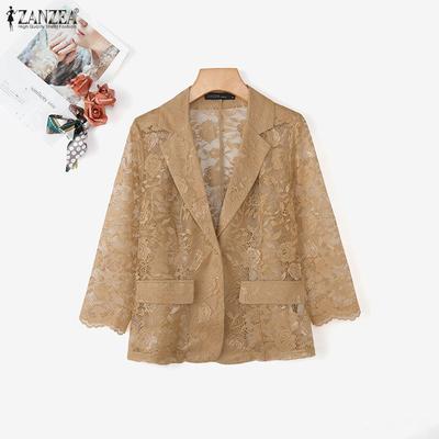 Damen Sommer Mode Durchsichtige Spitze Strickjacke Bluse