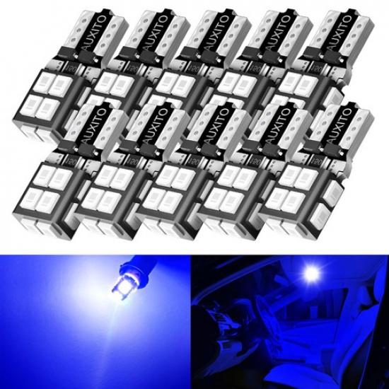 10X 2835 T10 168 Interior 194 LED License Dome Map Light Bulb Super Blue